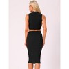 INSPIRE CHIC Women's Mock Neck Tank Top and Bodycon 2 Pieces Skirt Sets - 3 of 4