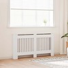 vidaXL Radiator Cover with Top Storage Shelf, Heater Cover, MDF, 59.8''x7.5''x32.1'', White - 2 of 4