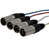 Monoprice 4-Channel XLR Male to XLR Female Snake Cable Cord - 10 Feet- Black/Silver With Metal Connector Housings Plastic And Rubber Cable Boots - 3 of 4