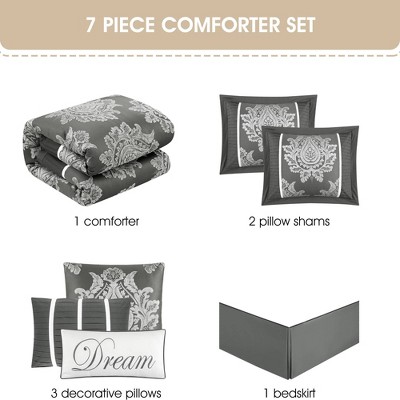California King Grey Microfiber Reversible Comforter Set
