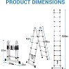 Collapsible Extension Telescoping Ladder with Stabilizers, Balance Bar, Non-Slip Feet, A Frame Lightweight Ladder for Home RV Work, 330Lbs Capacity - 2 of 4