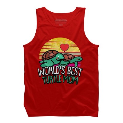 Men's Design By Humans World's Best Turtle Mom Retro Stripes By animalshop Tank Top