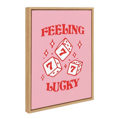 Kate & Laurel All Things Decor 18"x24" Feeling Lucky Framed Canvas by Alli Standefer Natural