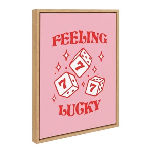 Kate & Laurel All Things Decor 18"x24" Feeling Lucky Framed Canvas by Alli Standefer Natural - 1 of 4