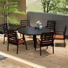 LeisureMod Chelsea 7-Piece Patio Dining Set, 60" Round Aluminum Dining Table and 6 Dining Armchair - 2 of 4
