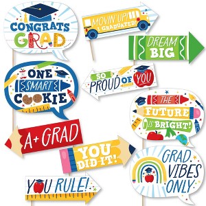 Big Dot of Happiness Funny Elementary Grad - Kids Graduation Party Photo Booth Props Kit - 10 Piece - 1 of 4