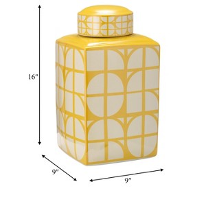 Modern Ceramic Jar with Geometric Design - Sleek Contemporary Decorative Accent Piece - Stylish Handcrafted Artisanal Home Decor Vessel - 1 of 4