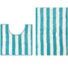 Home Mart Goods 2 Piece Set Light Blue Stripe Soft Cozy Plush Chenille Bath Mat Bathroom Rug - 3 of 4