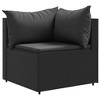 vidaXL Patio Lounge Set with Cushions Sectional Sofa Garden Backyard Poly Rattan - Black 3x corner + 2x middle + table - 3 of 4