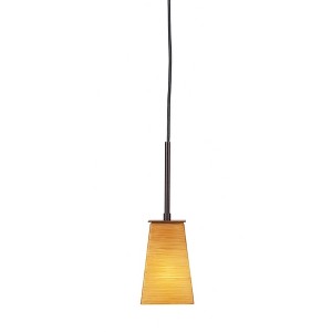Toltec Lighting Apollo 1 - Light Pendant in  Dark Granite with 5" Square Cayenne Linen Shade - 1 of 1