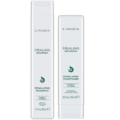 Lanza Healing Nourishing Stimulating Shampoo (10 oz) & Conditioner (8.5 oz) Duo | Invigorating Scalp Care & Deep Hydration Hair | L'anza