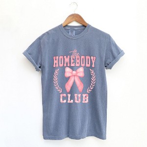 Simply Sage Market Women's Coquette Pink Homebody Club Short Sleeve Garment Dyed Tee - 1 of 4