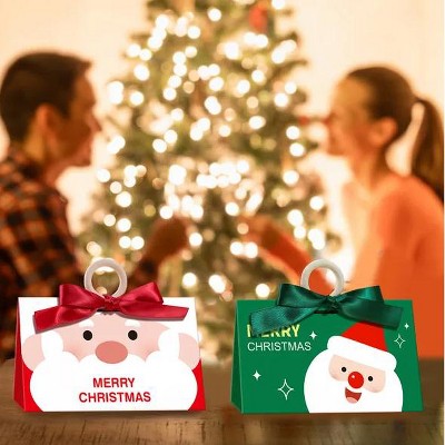 Christmas gift box with ribbon box paper, dry Christmas party gift supplies, used for packaging cookies, candies, etc