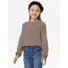 Girls Pullover Sweater Cable Knit Soft Comfy Sweater for Girls Crew Neck Sweater Puff Sleeve Ribbed Knit Cuff - 4 of 4