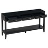 Grungis Farmhouse Console Table with 3 Drawers,Painted Entryway Table with Bottom Shelf & Iron Handles,Console Table for Living Room - 3 of 4