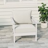 WestinTrends Avalon White Outdoor Modern HDPE Patio Club Chair with Deep Seat Cushions - 2 of 4