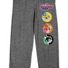 Powerpuff Girls Character Circles Men's Graphite Heather Sleep Pajama Pants - 2 of 4