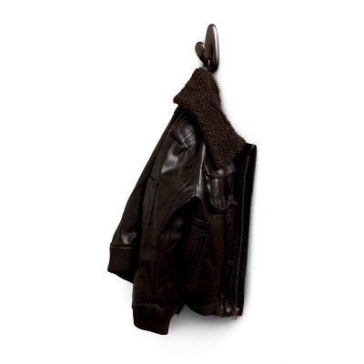 Large Oil Rubbed Bronze Metal Hooks with Adhesive Strips