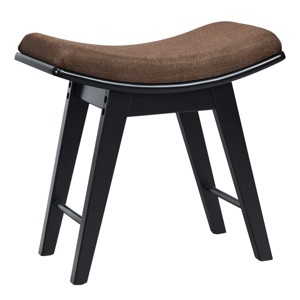 Tangkula Modern Dressing Makeup Stool w/ Concave Seat Rubber Legs Black/White - 1 of 4