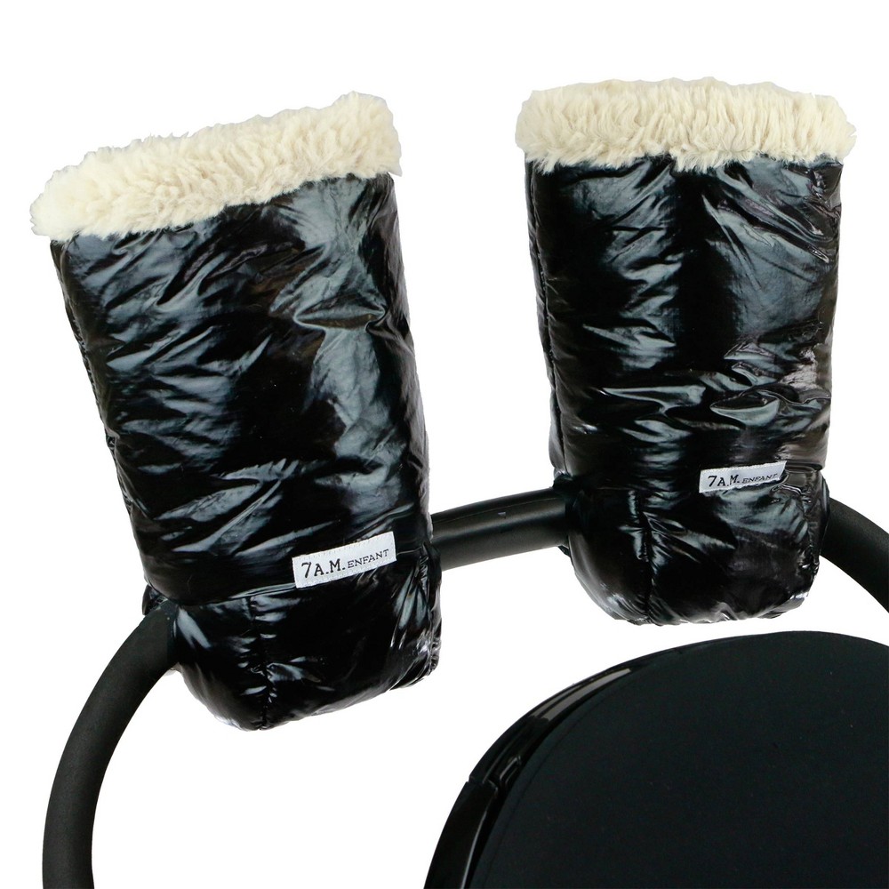 Photos - Pushchair Accessories 7AM Enfant Warmmuffs Stroller Gloves - Black Polar