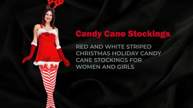 Skeleteen Girls Peppermint Candy Cane Socks, 2 of 6, play video
