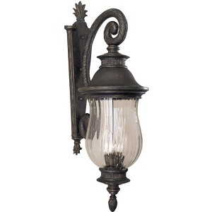 Minka Lavery Country Cottage Outdoor Wall Light Fixture Heritage Bronze Lantern 34 1/4" Mouth Blown Ribbed Glass for Post Exterior - 1 of 2