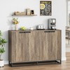 55" Buffet Storage Cabinet, Accent Sideboard Modern Credenza with 4 Doors and Shelves - 4 of 4