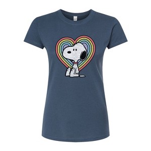 Women's - Peanuts - Snoopy Pastel Heart Fitted Graphic T-Shirt - 1 of 3