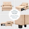 LOVMOR pull out sofa sleeper 3 in 1 with 2 wing table and usb charge for nap line fabric - image 3 of 4