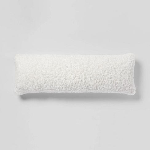 Oversized Oblong Traditional Cozy Faux Shearling Decorative Throw Pillow Cream - Threshold™ - image 1 of 4