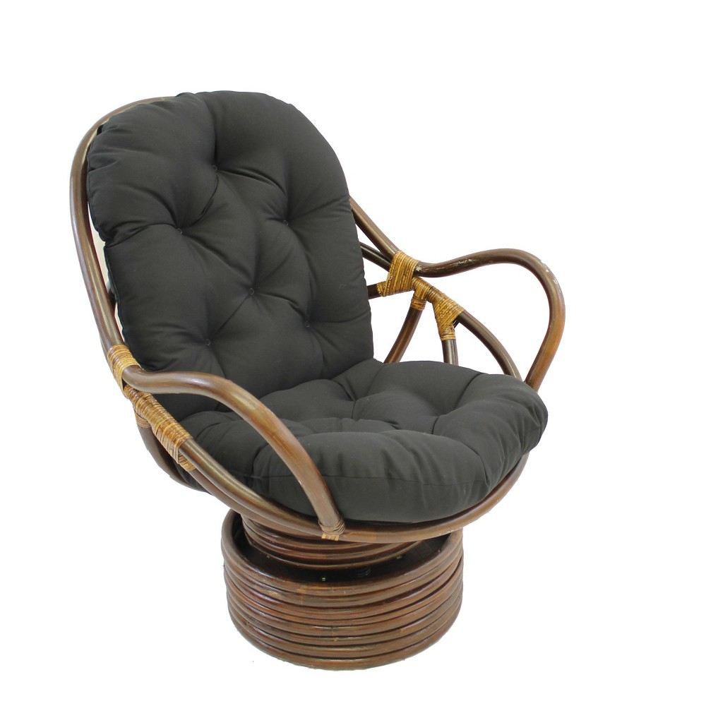 Photos - Rocking Chair Swivel Rocker with Twill Cushion Black - International Caravan