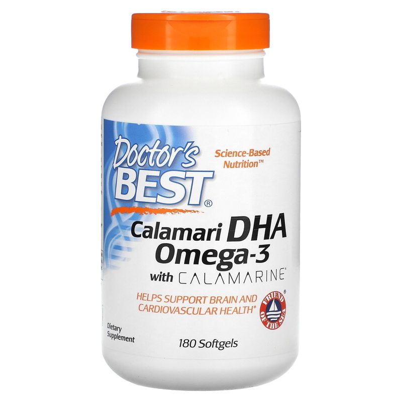 Doctor's Best Calamari DHA Omega-3 with Calamarine, 180 Softgels, 1 of 4