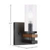 Toltec Lighting Belmont 1 - Light Sconce in  Matte Black/Wood Grain with 2.5" Clear Bubble Shade - 2 of 2