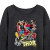 Women's - Marvel - Thor Stickers Style Lightweight French Terry Wide Neck Long Sleeve Shirt - 2 of 4