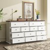 Famapy Large White 12 Drawers Dresser With Brown Top - image 4 of 4