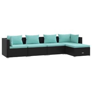 vidaXL Garden Lounge Set Black PE Rattan Large Modular - 1 of 4