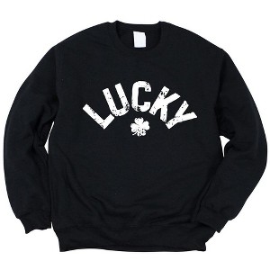 Simply Sage Market Women's Graphic Sweatshirt Lucky Arched Distressed - 1 of 4