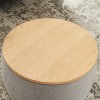 KWPZQEB Storage Ottoman, Modern Round Footrest with Reversible Tray Lid, Fabric Footstool with Hidden Storage, Coffee Table for Living Room - 4 of 4