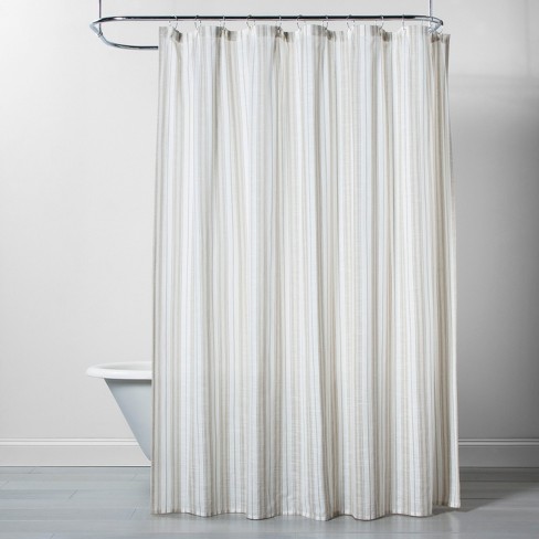 Linen Stripe Shower Curtain Natural White Threshold Target