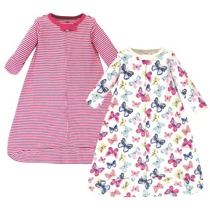 Touched by Nature Baby Girls Organic Cotton Long-Sleeve Wearable Sleeping Bag, Sack, Blanket, Bright Butterflies - 1 of 3