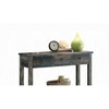 Antique Gray & Teal Console Table with 2 Drawers and Open Shelf, Wooden Accent Table - 4 of 4