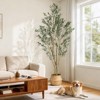 Coucheta 4/5/6/7FT Artificial Olive Tree in Planter, Faux Plant with Natural Wood Trunk, Green Moss & Lifelike Fruits for Home & Office Decor - 4 of 4