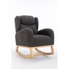 Teddy Fabric Rocking Chair With Packet Wood Legs - 3 of 4