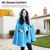 Catalonia Womens Oversized Plush Fleece Wearable Blanket Hooded Wrap Sweater with Hand Pockets, Open Front No Sleeve Cape Shawls, Cozy Gift for Woman - 3 of 4