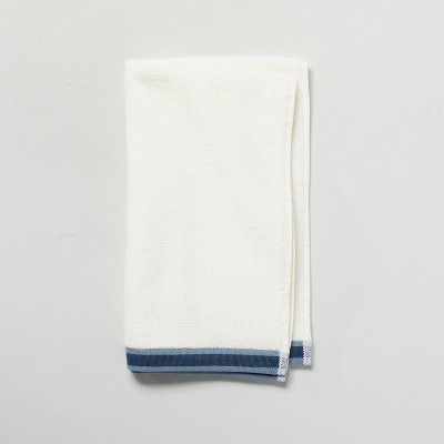 Photo 1 of [3 Pack] Accent Stripe Bath Linens Sour Cream/Blue - Hearth & Hand™ with Magnolia