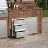 VEVOR Outdoor Kitchen Door Drawer Combo 38.1\'\'W x 22.6\'\'H x 20.8\'\'D, BBQ Access Door/Triple Drawers Combo with Stainless Steel Handles, Silver - 2 of 4
