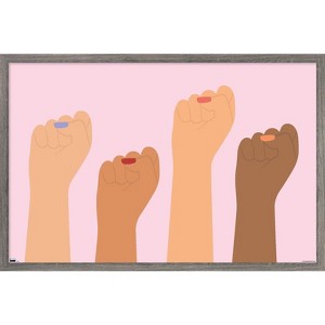 Trends International Women Raised Fist Framed Wall Poster Prints - 1 of 4
