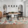 Area Rug for Living Room, Floral Washable Rugs Low Pile, Soft Non Slip Vintage Carpet for Bedroom, Kitchen, Dining Room, Office - 3 of 4