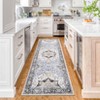 Washable Rug Vintage Floral Distressed Rug Soft Foldable Stain Resistant Non-Slip Indoor Carpet for Bedroom Living Room - 2 of 4