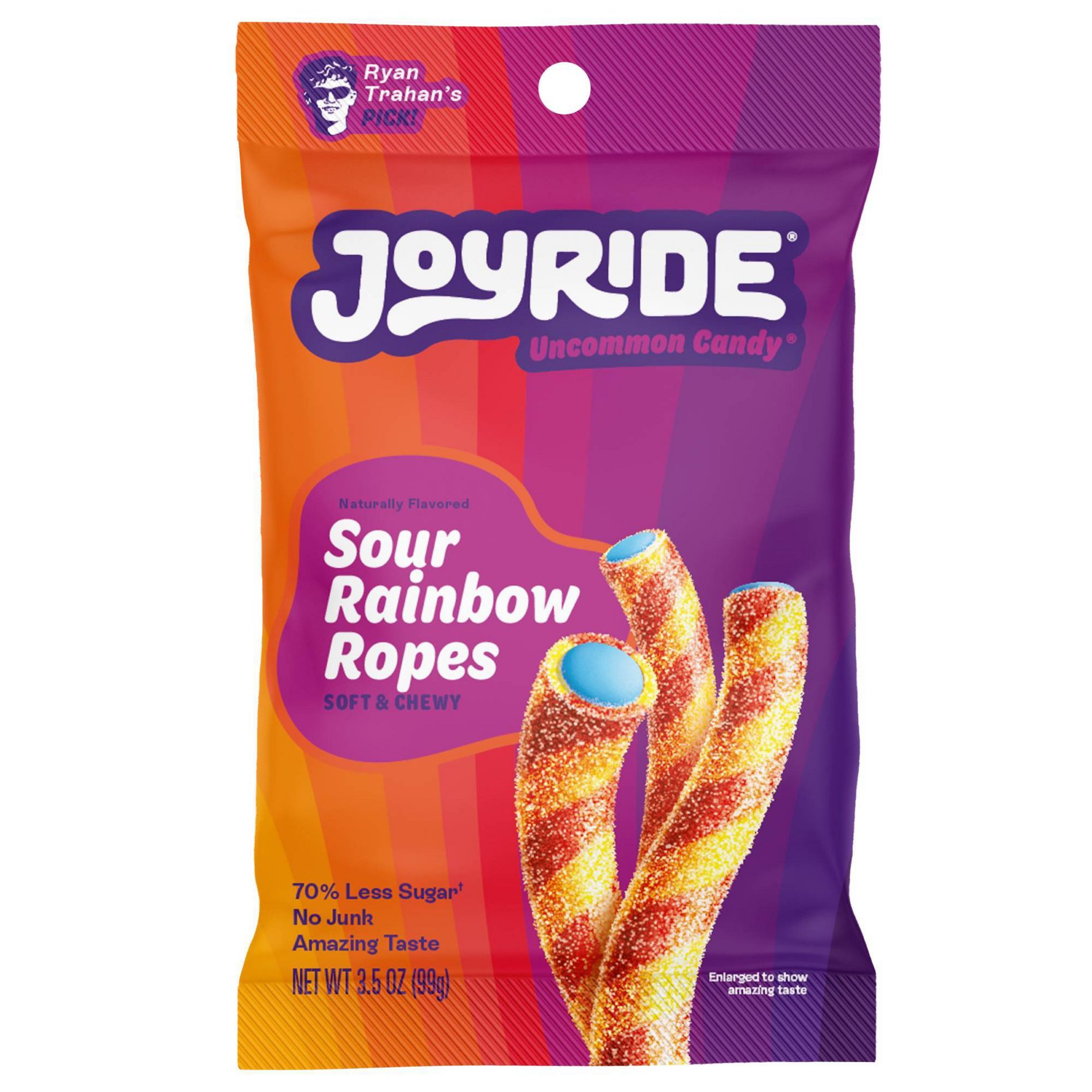 JOYRIDE Candy Sour Rainbow Gummy Ropes - 3.5oz